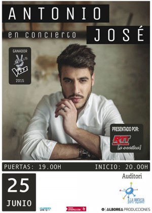 Cartel en baja resolución del Concierto de Antonio José en Illa Fantasia